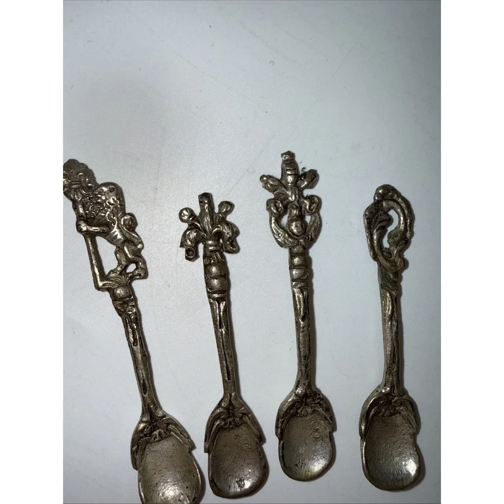 Vintage Italian Montagnani Style‎ ~ 4 Piece 3 Inches Demitasse Spoon Set ITALY